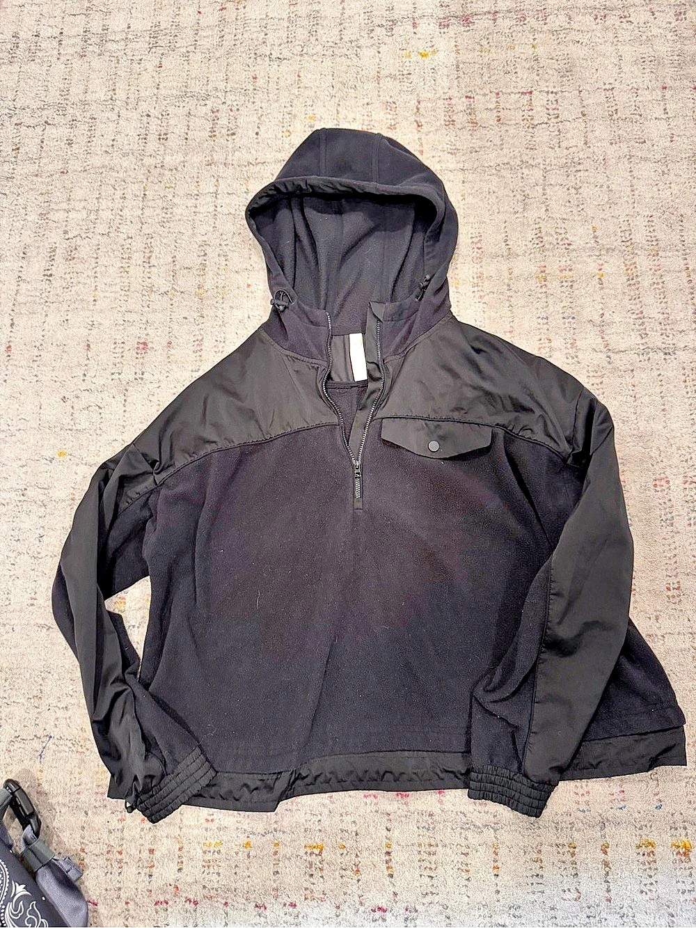 Athleta Half-Zip Fleexe Hoodie Black